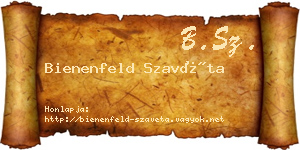 Bienenfeld Szavéta névjegykártya